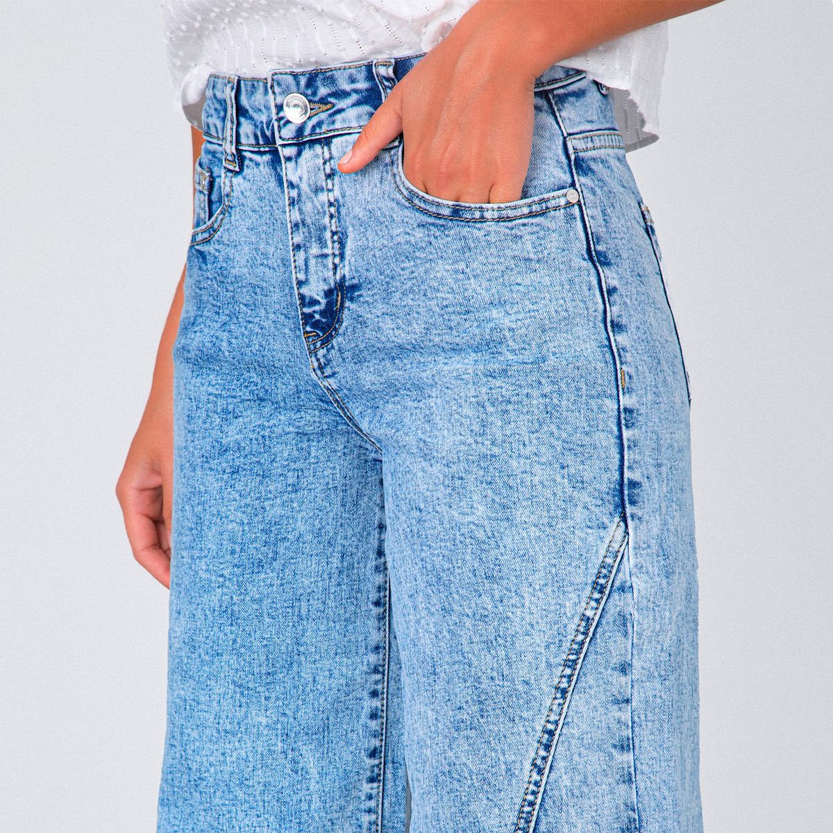 RAINDOOR - Pantalón Wide Leg Tiro Medio Mujer Raindoor