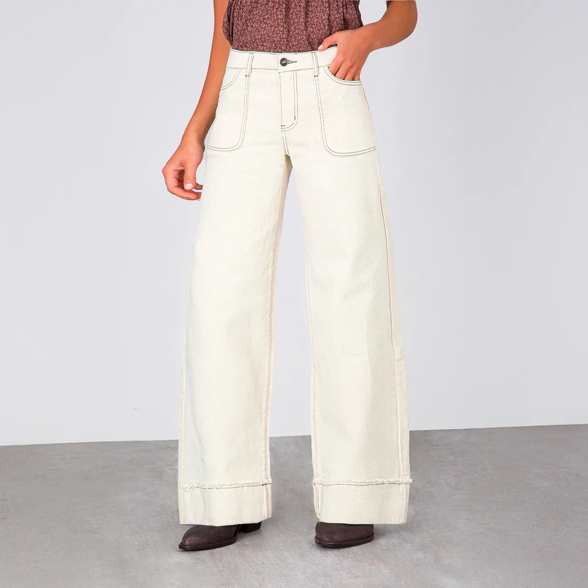 RAINDOOR - Jeans Wide Leg Sun Bone Festival Mujer Raindoor