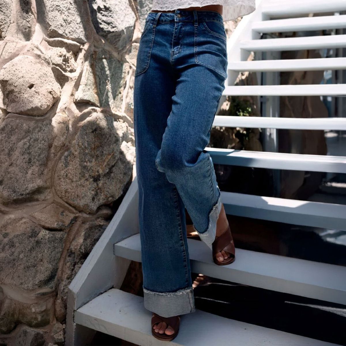 RAINDOOR - Jeans Wide Leg Sun Bone Festival Mujer Raindoor