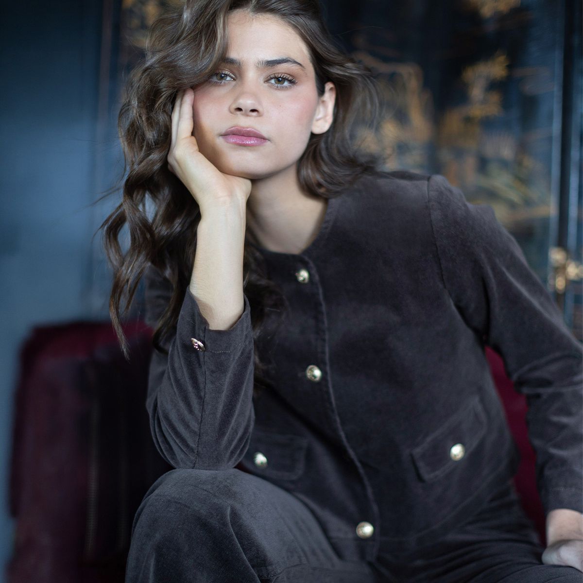 RAINDOOR - Chaqueta Botones Cotele Mujer Raindoor