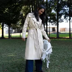 RAINDOOR - Abrigo Trench Beige Mujer