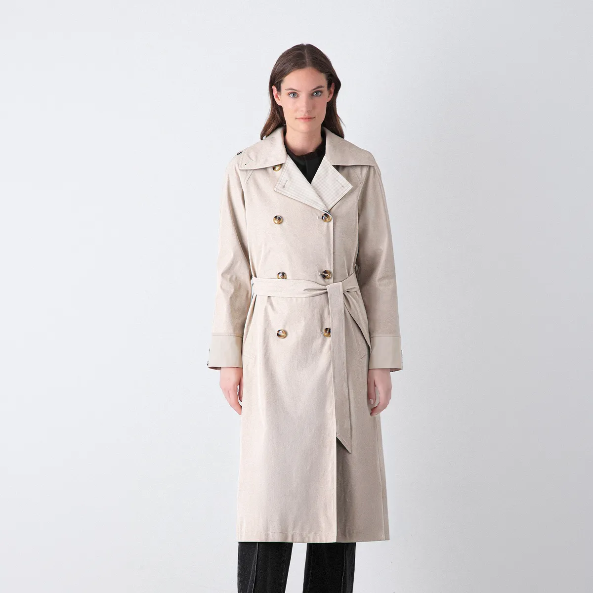 RAINDOOR - Abrigo Trench Beige Mujer Raindoor