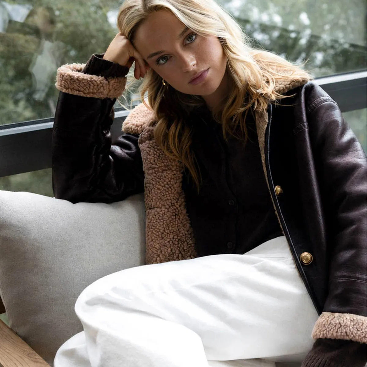 RAINDOOR - Chaqueta Efecto Cuero Mujer Raindoor