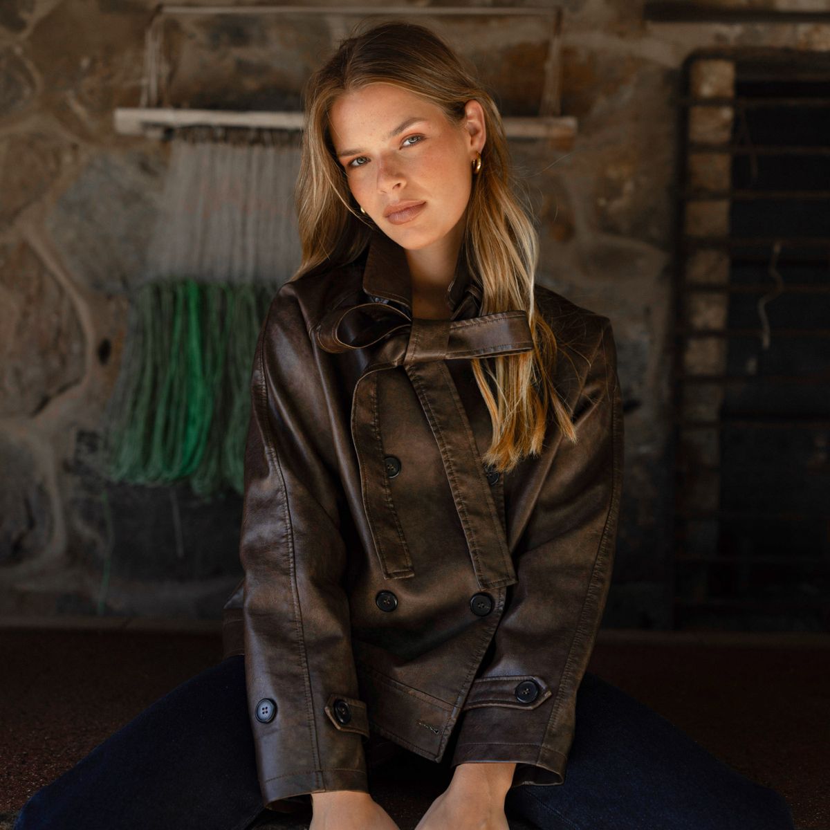 RAINDOOR - Chaqueta Efecto Cuero Jardines Mujer Raindoor