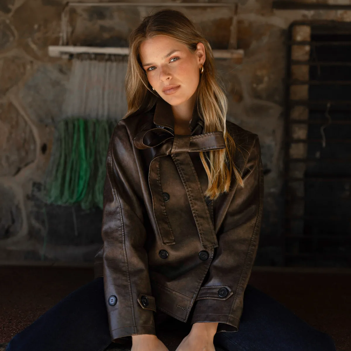 RAINDOOR - Chaqueta Efecto Cuero Mujer Raindoor