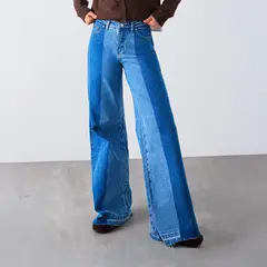 RAINDOOR - Pantalón Wide Leg Tiro Bajo Mujer