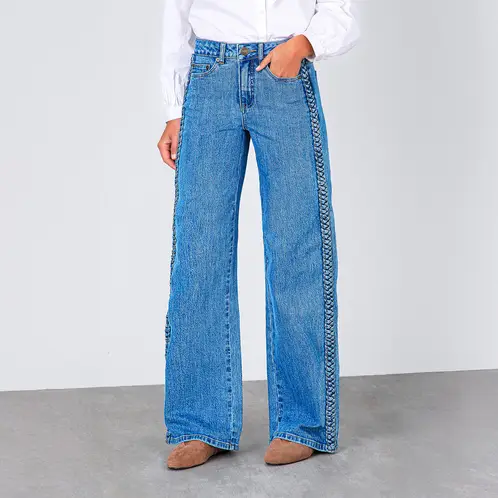 RAINDOOR - Pantalón Straight Tiro Medio Mujer