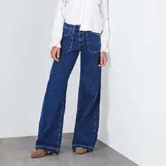 RAINDOOR - Pantalón Wide Leg Tiro Medio Mujer