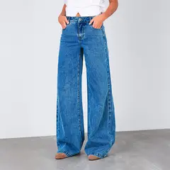 RAINDOOR - Pantalón Wide Leg Tiro Bajo Mujer