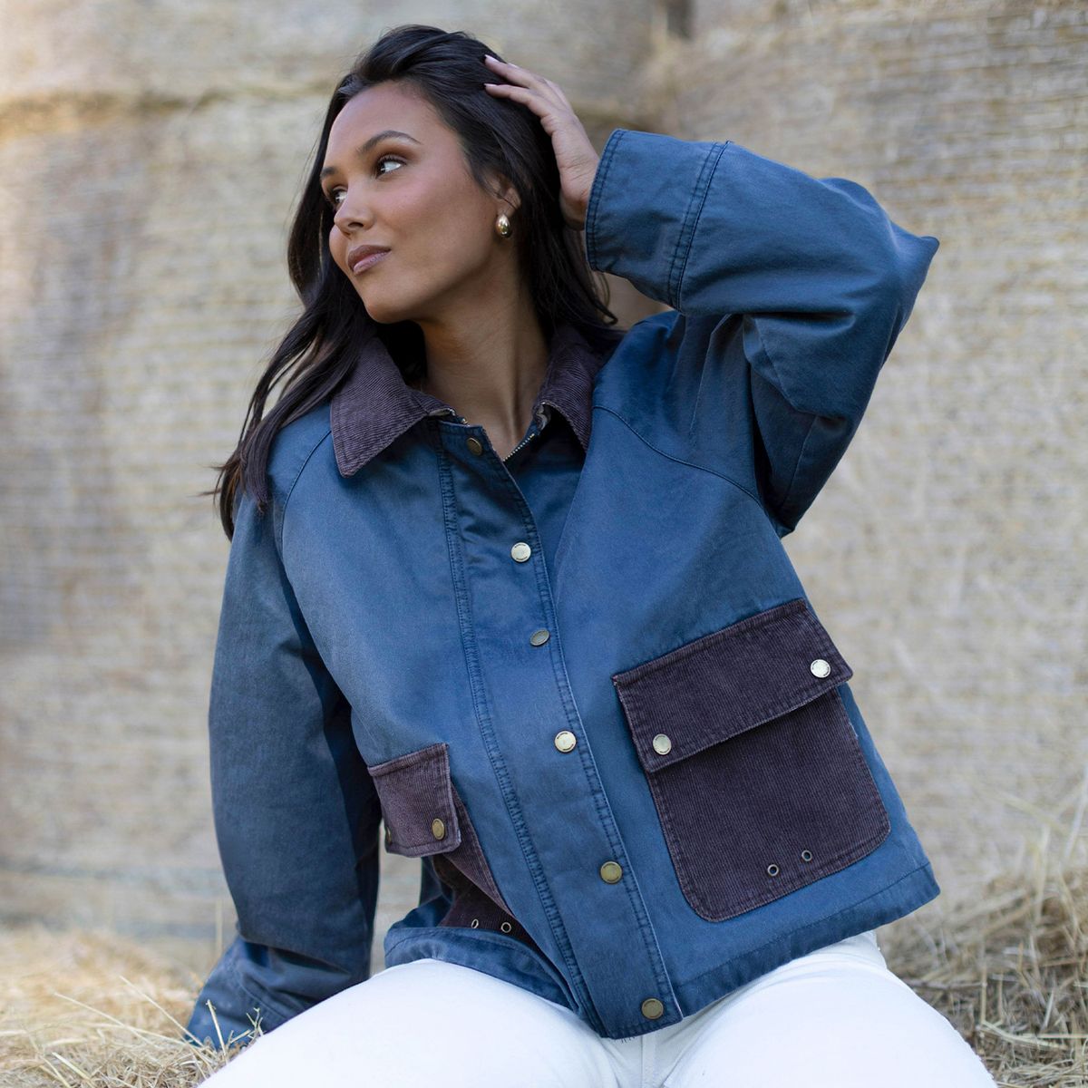 RAINDOOR - Chaqueta Encerada Navy Mujer Raindoor