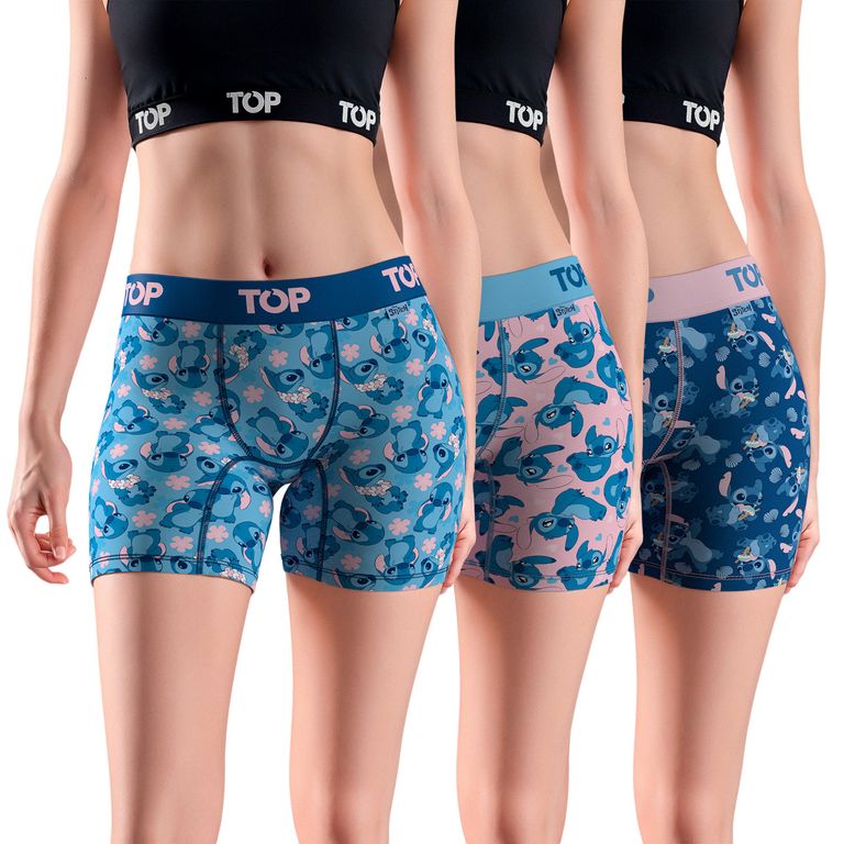 Pack de 3 Calzones Boxers Mujer Algodón Stitch