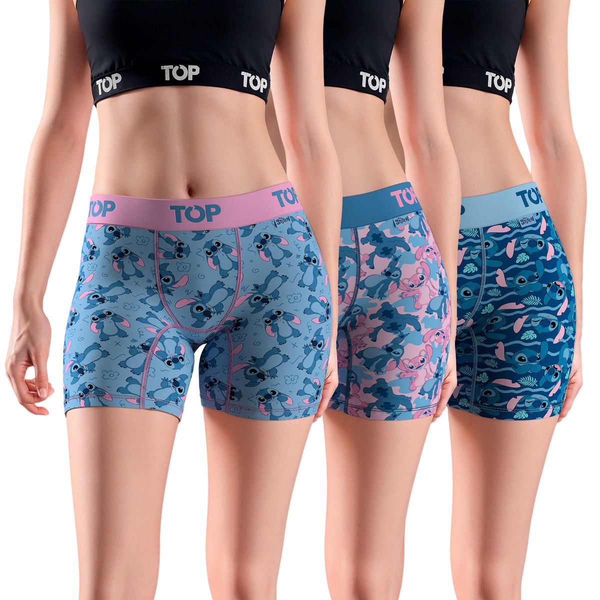 TOP - Pack De 3 Calzones Boxer Mujer Stitch