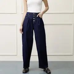 BASEMENT - Jeans Balloon Tiro Medio Mujer