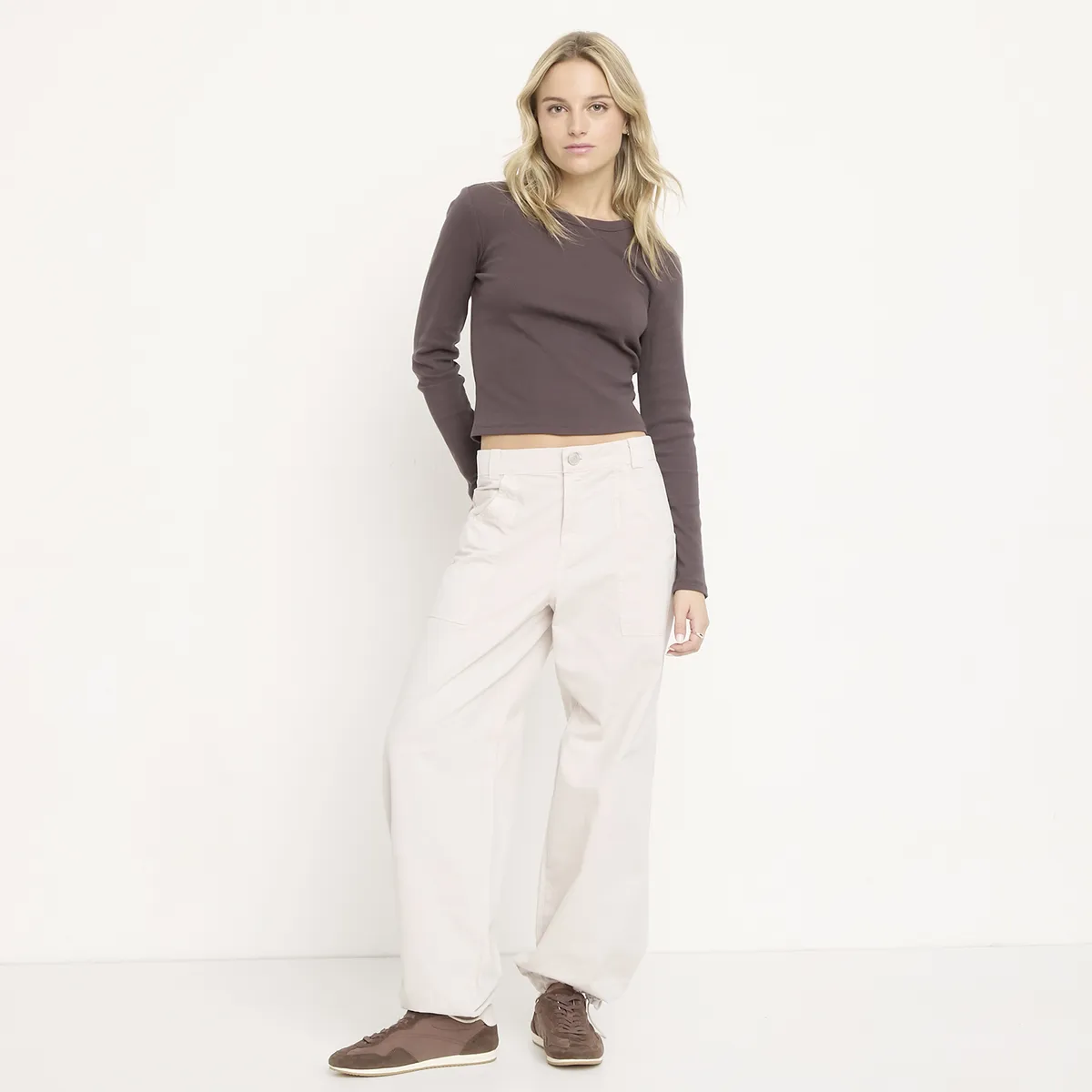 SYBILLA - Jeans Parachute Cargo Tiro Medio Mujer Sybilla