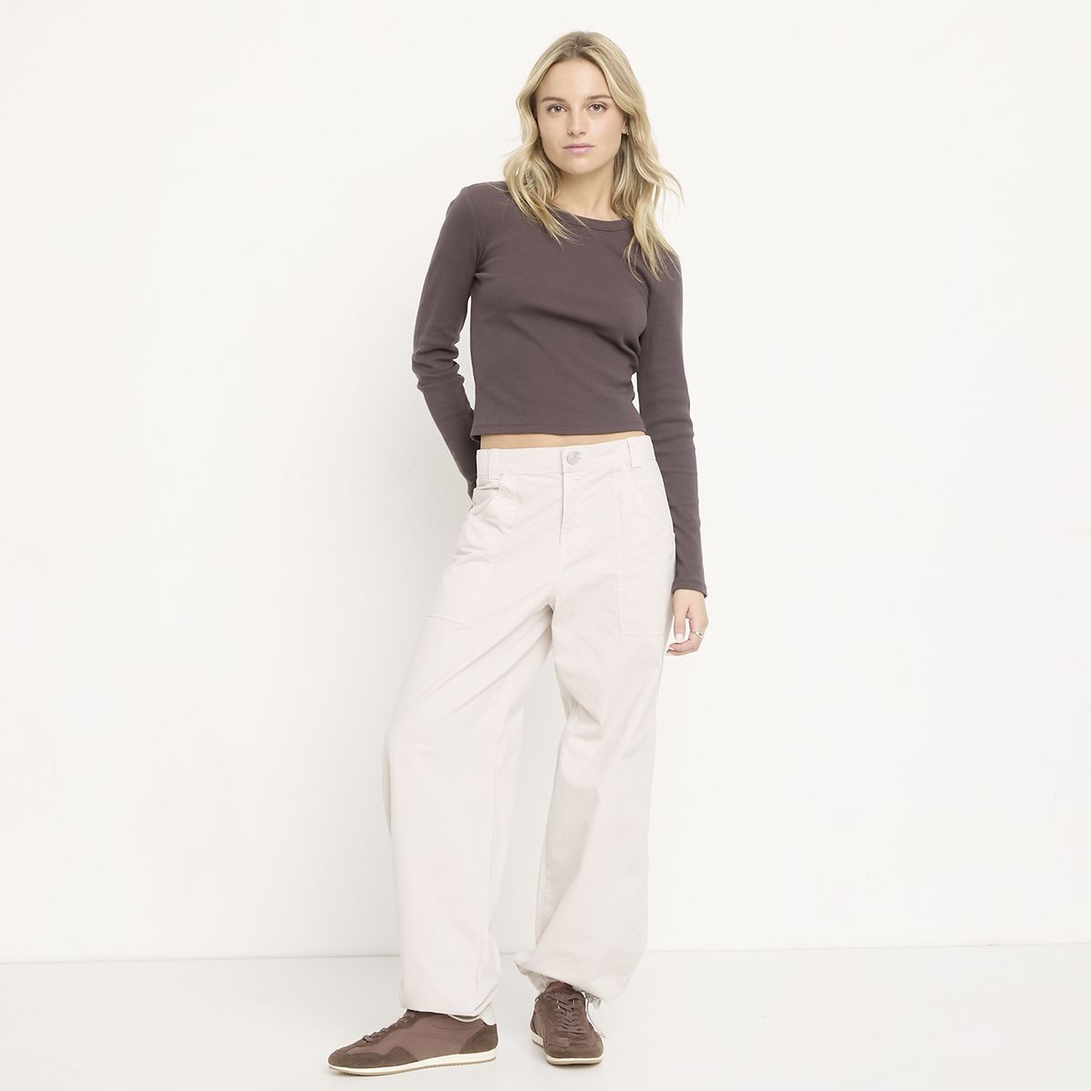 SYBILLA - Jeans Parachute Cargo Tiro Medio Mujer Sybilla