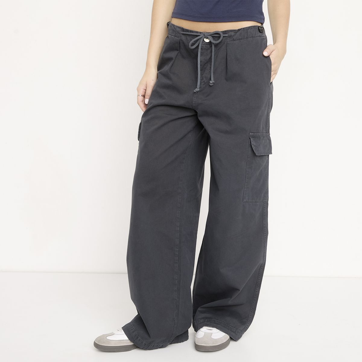 SYBILLA - Jeans Parachute Cargo Tiro Medio Mujer Sybilla