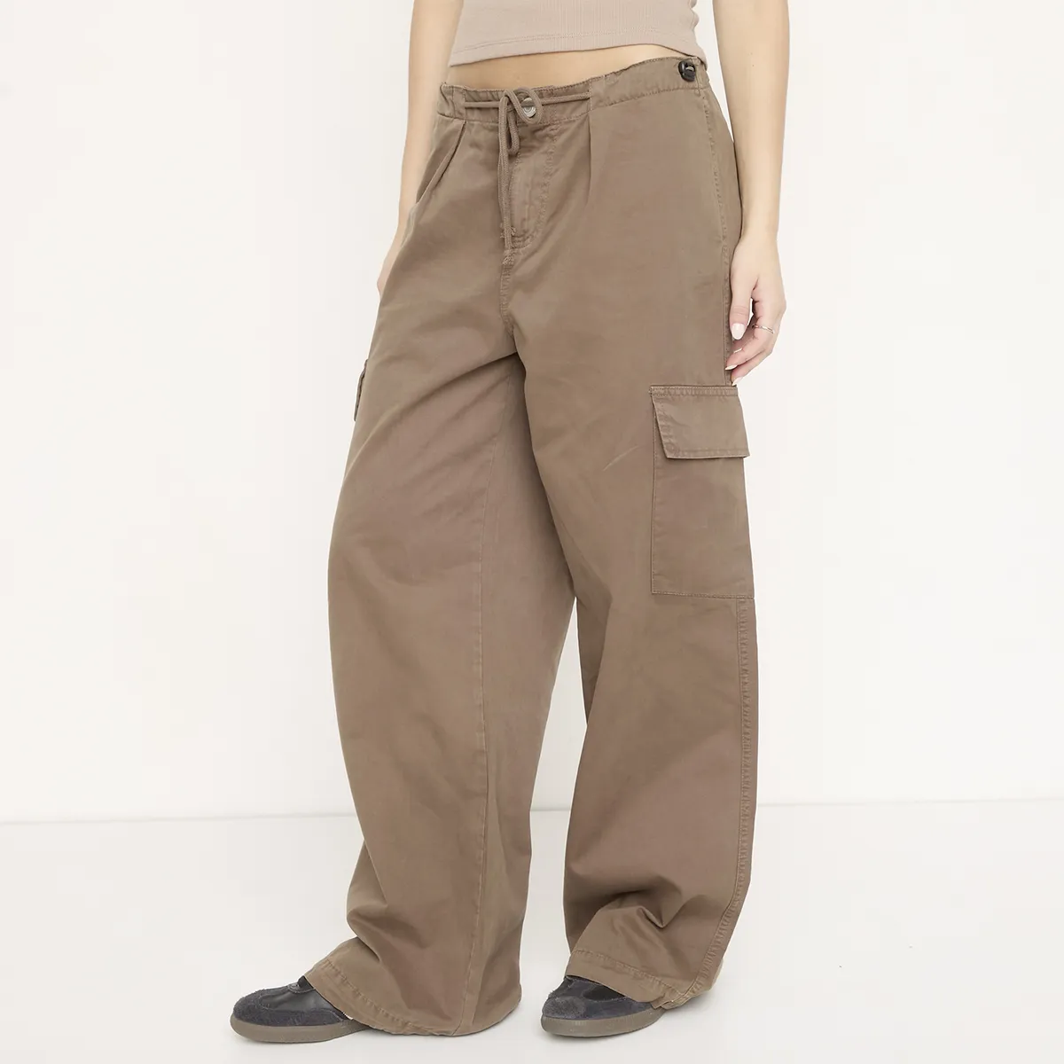SYBILLA - Jeans Parachute Cargo Tiro Medio Mujer Sybilla