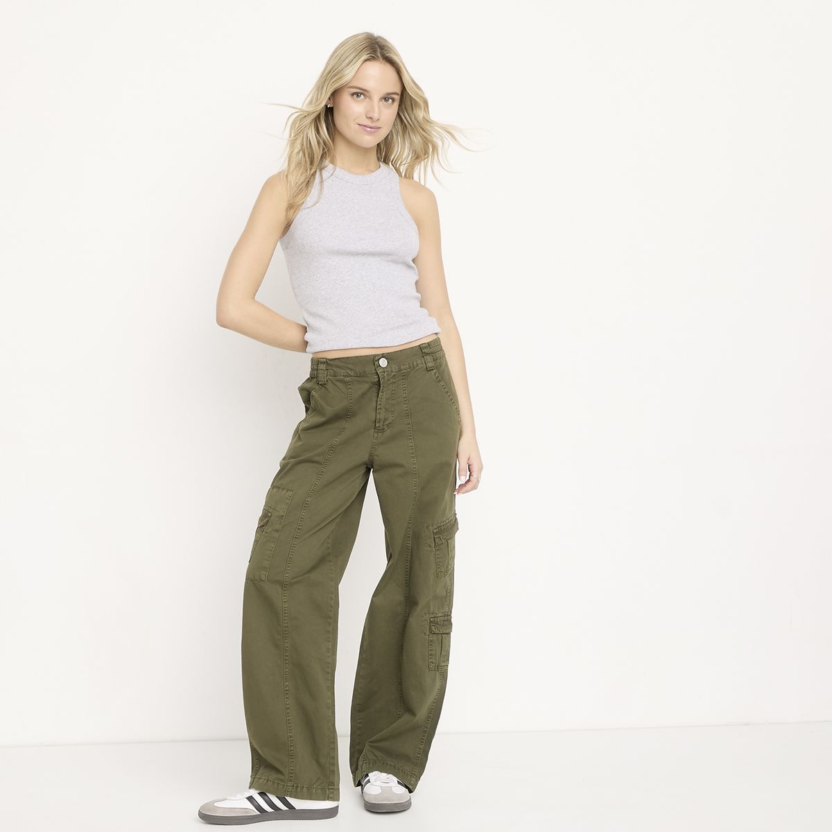 SYBILLA - Jeans Cargo Baggy Tiro Medio Mujer Sybilla