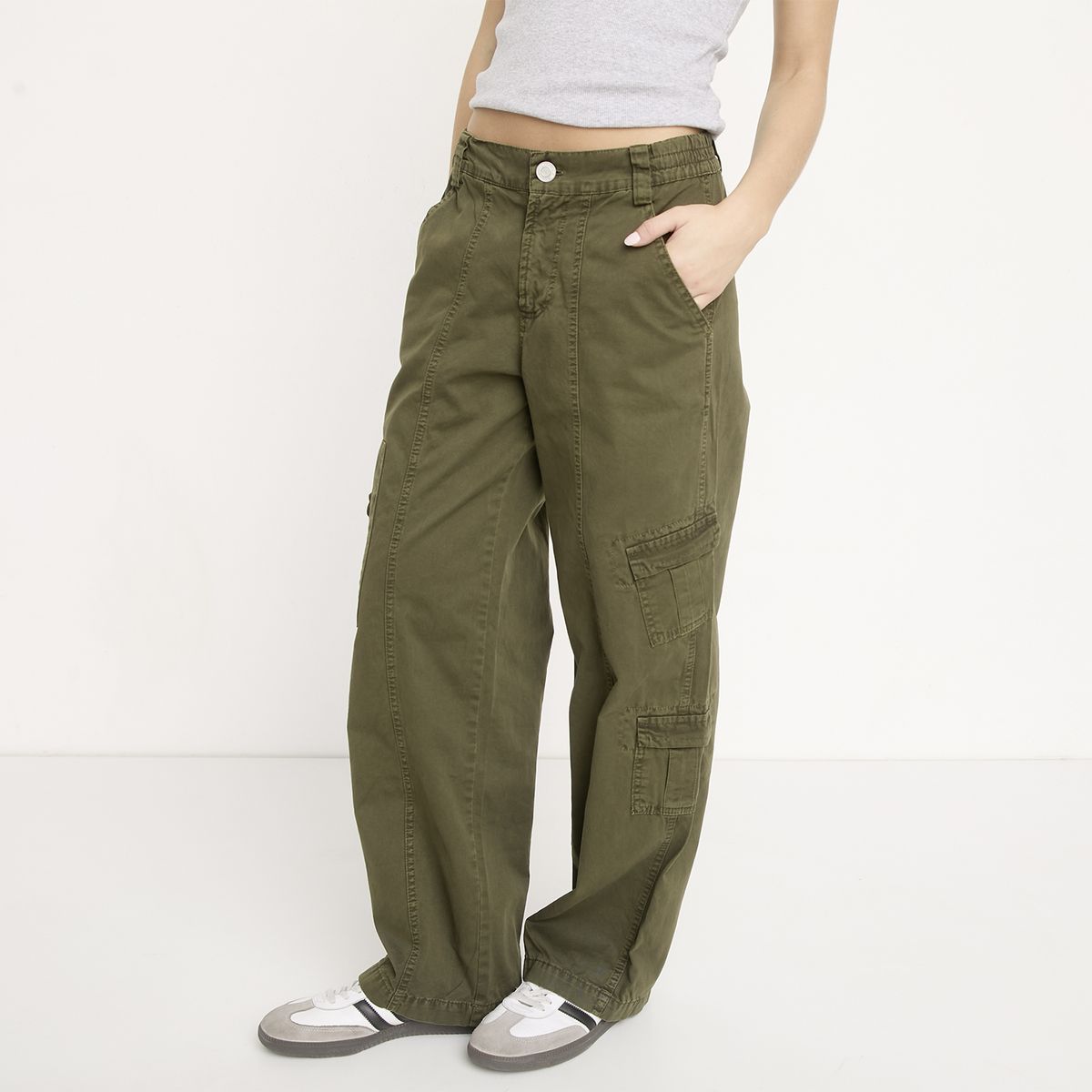 SYBILLA - Jeans Cargo Baggy Tiro Medio Mujer Sybilla
