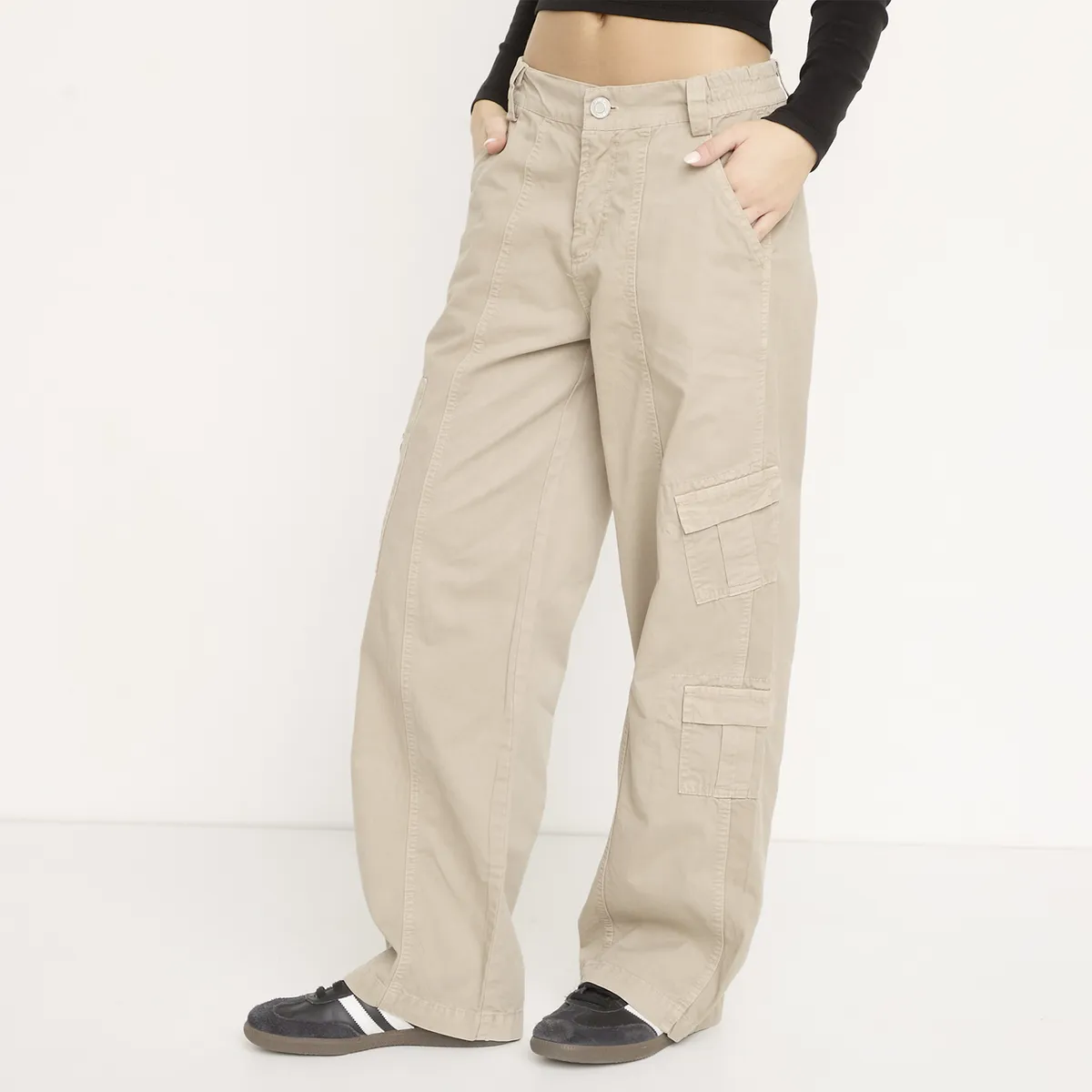 SYBILLA - Jeans Cargo Baggy Tiro Medio Mujer Sybilla