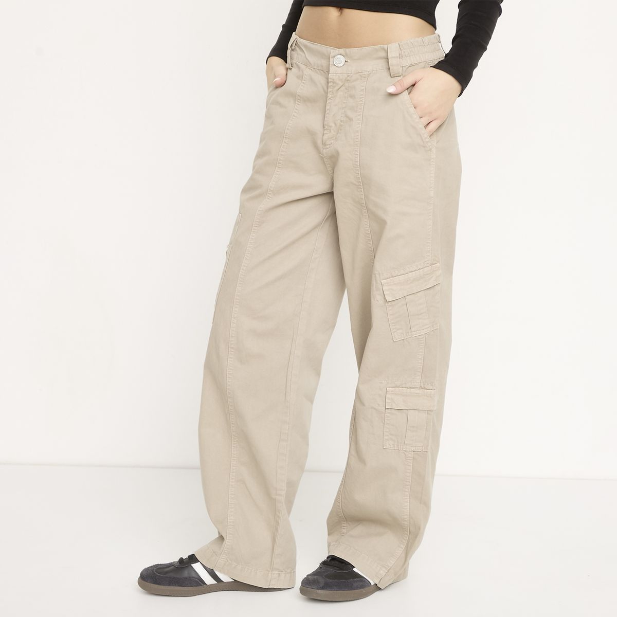 SYBILLA - Jeans Cargo Baggy Tiro Medio Mujer Sybilla
