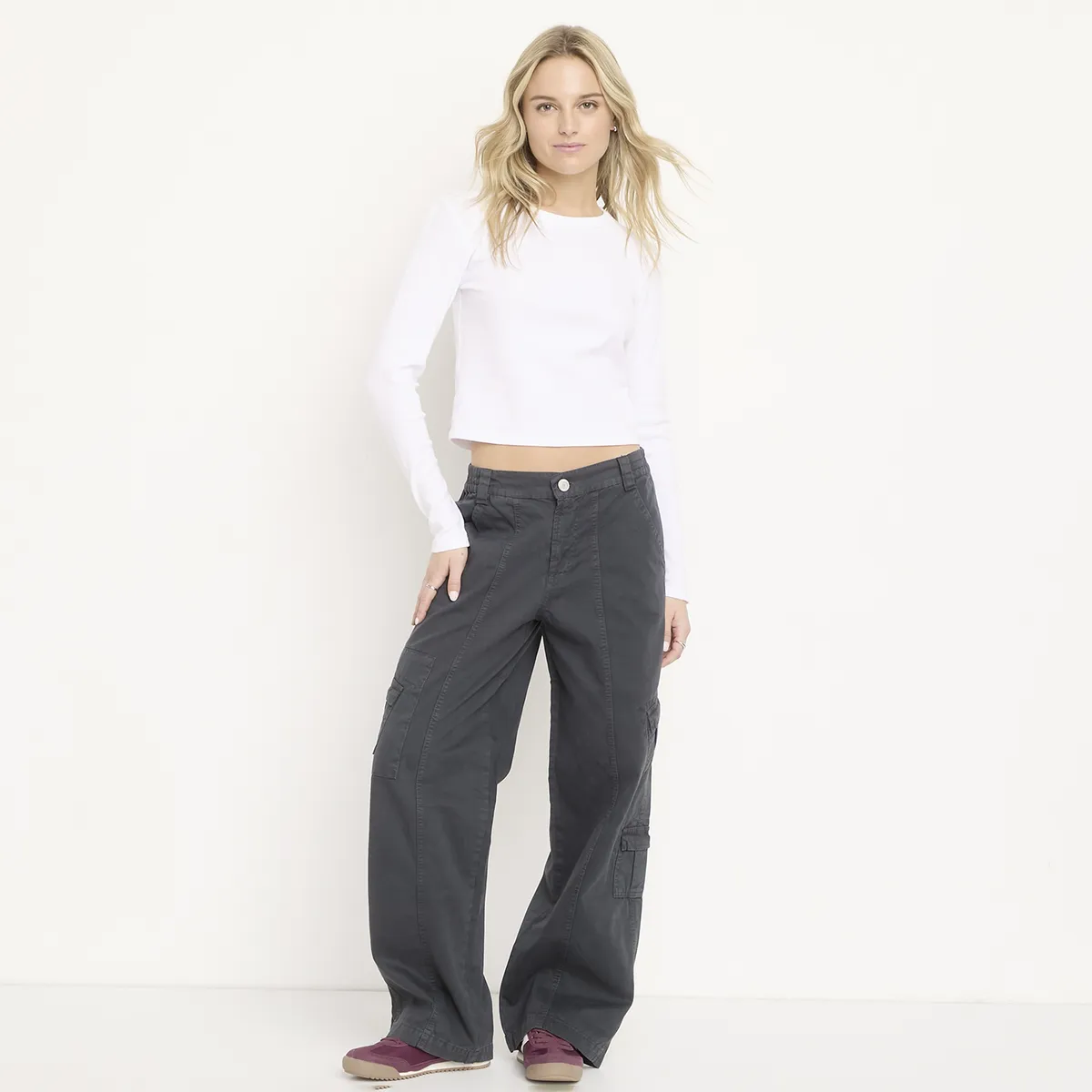 SYBILLA - Jeans Cargo Baggy Tiro Medio Mujer Sybilla