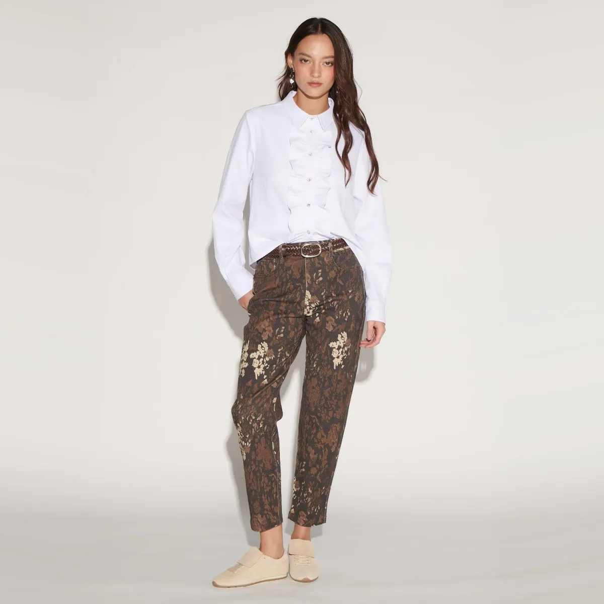 SINGOLARE - Pantalón Baggy Fit Tiro Alto Mujer Singolare