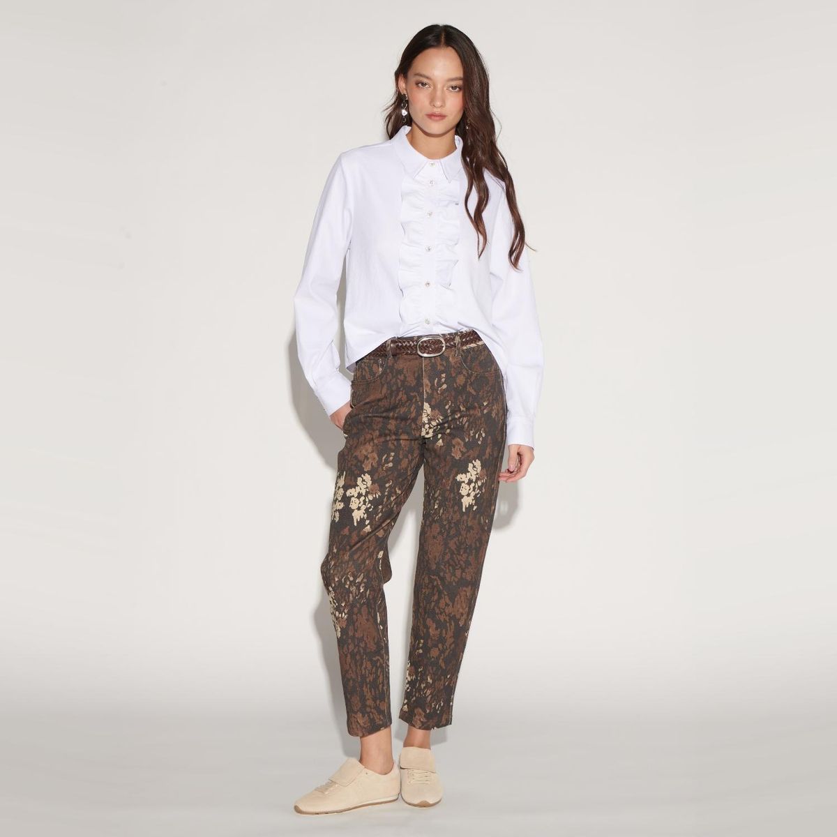 SINGOLARE - Pantalón Baggy Fit Tiro Alto Mujer Singolare
