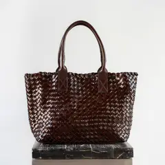 LEATHER BAGS - Cartera New Oversize Mujer Café