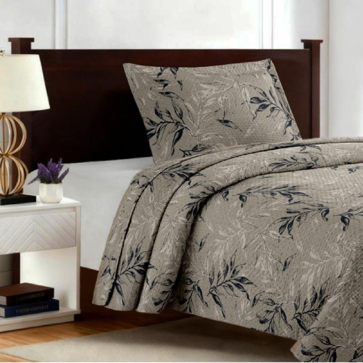 ILLUSIONS - Quilt Breda 1.5 Plazas Beige Illusions