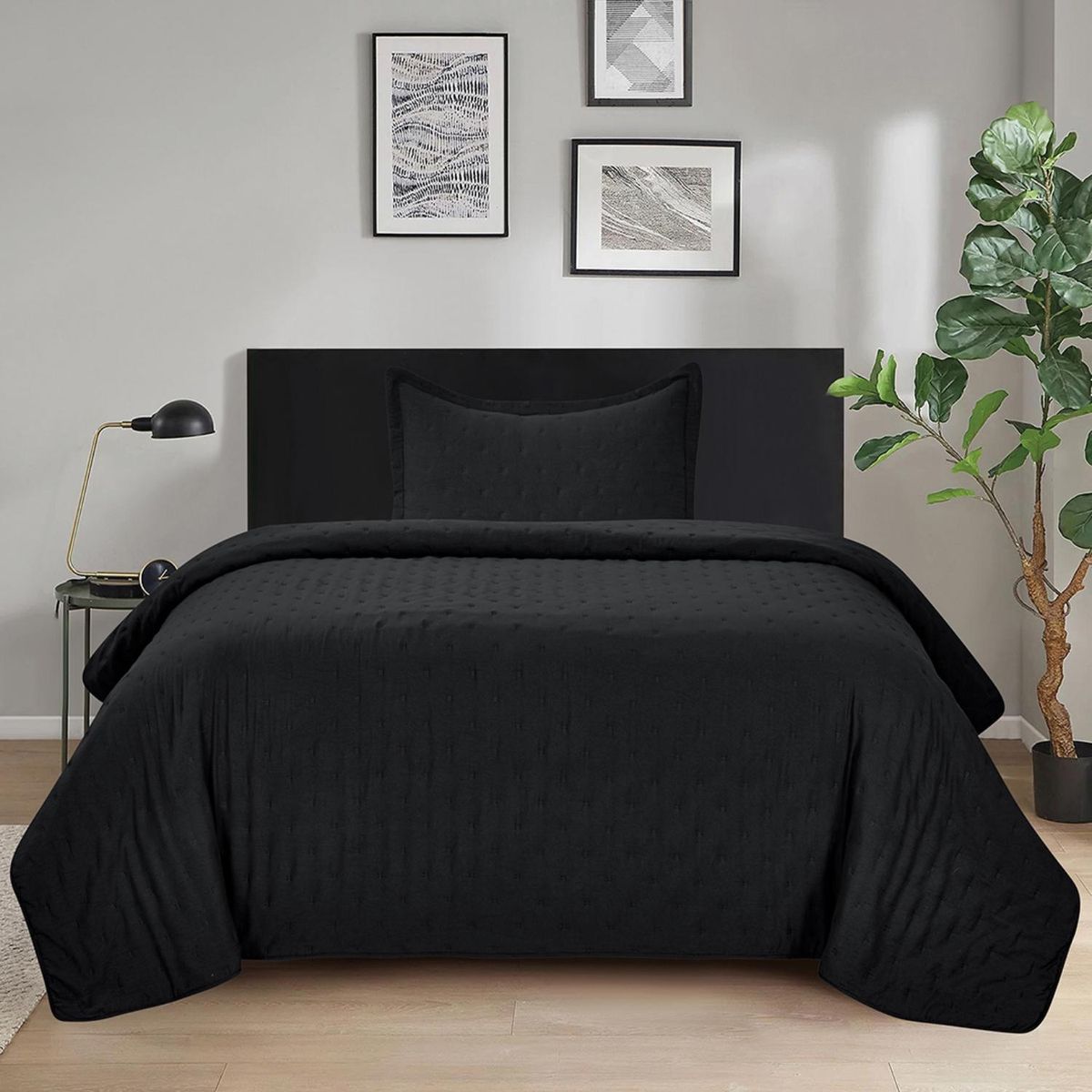 ILLUSIONS - Quilt MF Roma 1.5 Plazas Negro Illusions