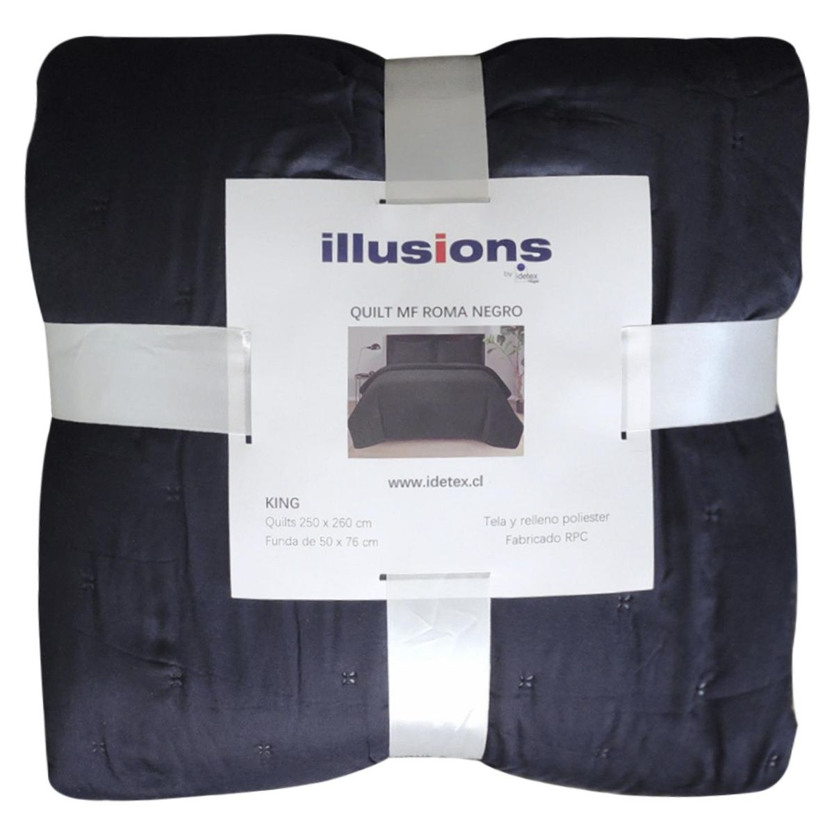 ILLUSIONS - Quilt MF Roma 1.5 Plazas Negro Illusions