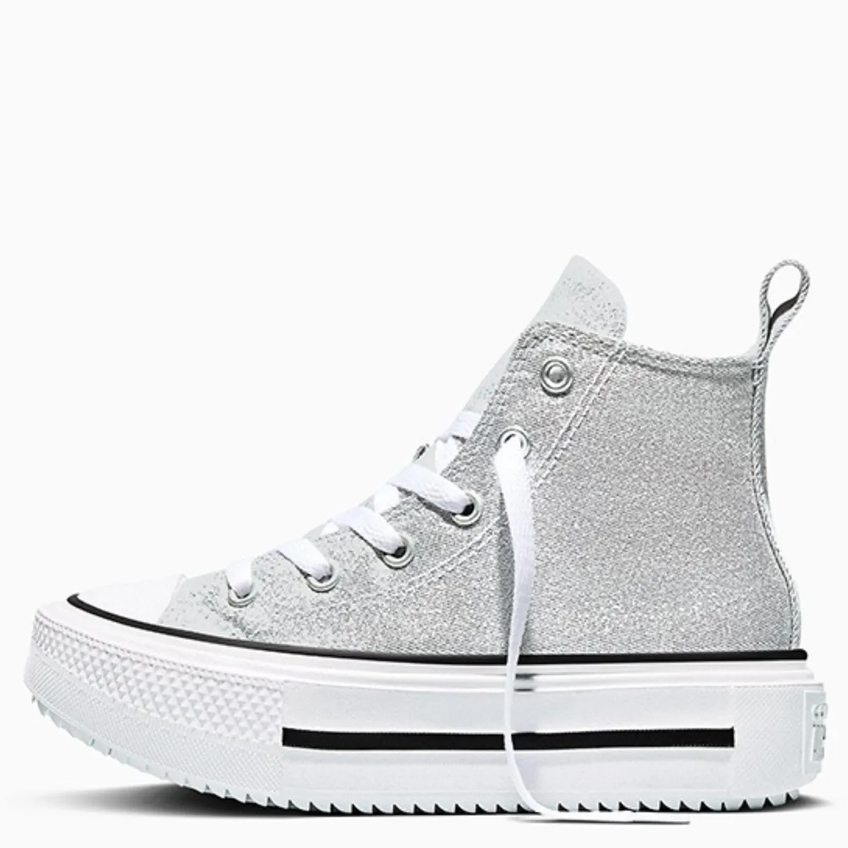 CONVERSE - Chuck Taylor All Star Lift Dou Zapatilla Urbana Unisex Niño Plata (27 A 35) Converse
