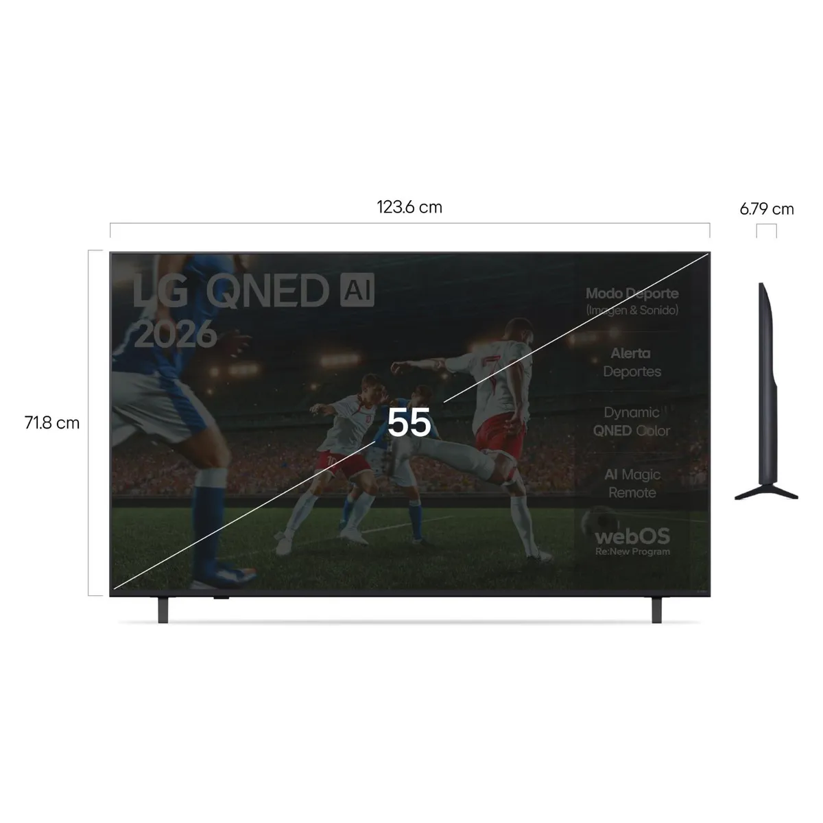LG - Televisor QNED 55" Smart TV 4K UHD 55QNED73ASA.AWH 2025