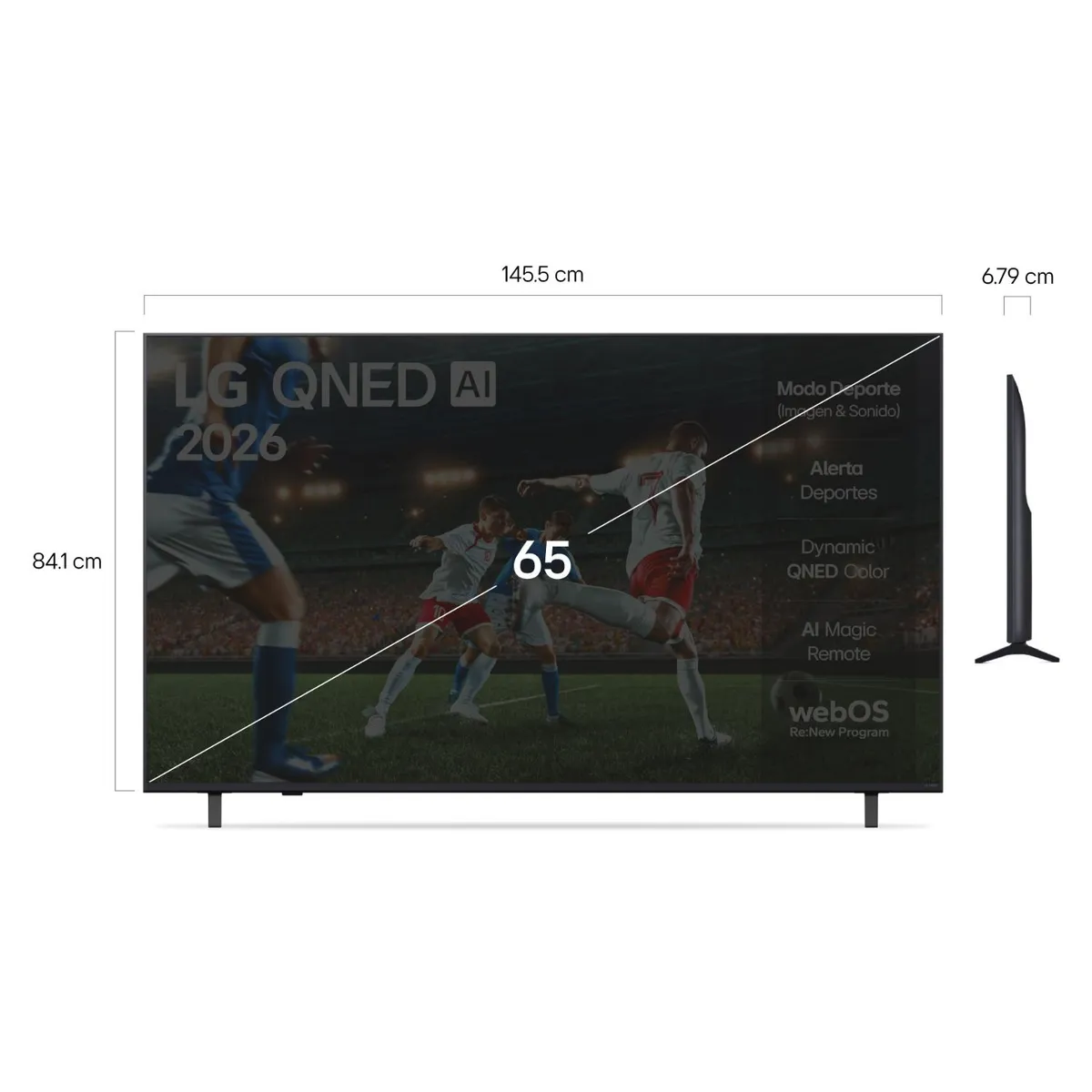 LG - Televisor QNED 65" Smart TV 4K UHD 65QNED73ASA.AWH 2025