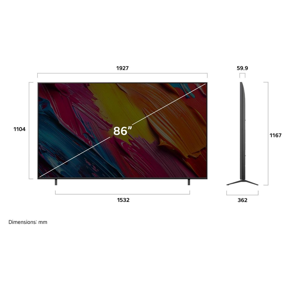 LG - Televisor QNED 86" Smart TV 4K UHD 86QNED73ASA.AWH 2025