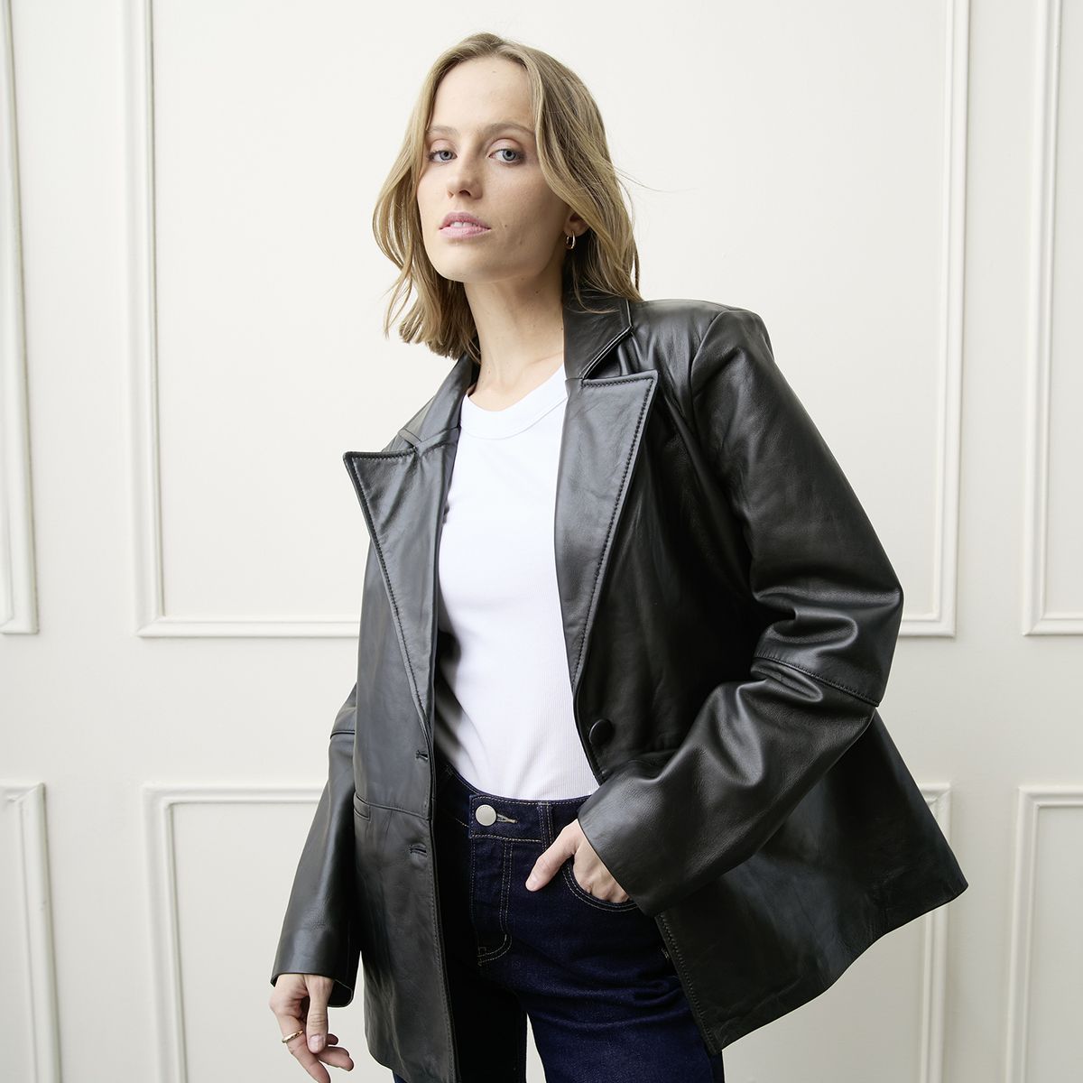 BASEMENT - Blazer 100% Cuero Mujer Basement