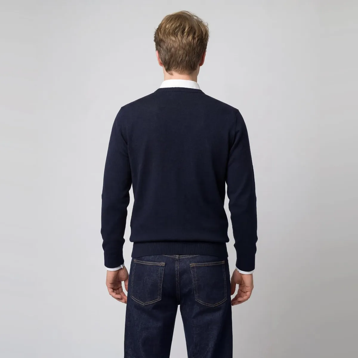 SAVILLE ROW - Sweater Liso Merino Cuello Redondo Saville Row