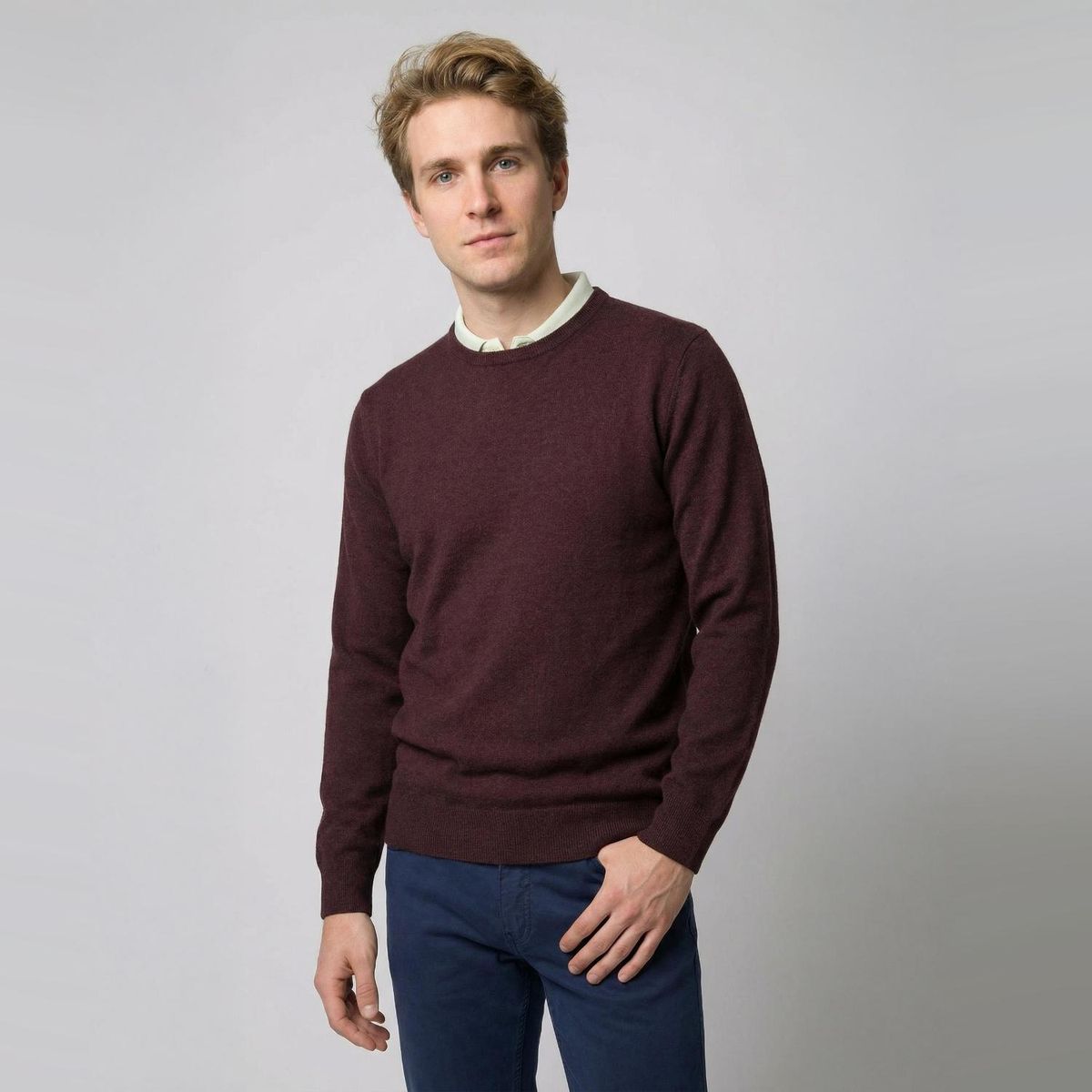 SAVILLE ROW - Sweater Liso Merino Cuello Redondo Saville Row