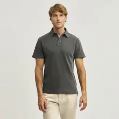 SAVILLE ROW - Polera Cuello Self Fabric Tela Waffle