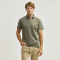 SAVILLE ROW - Polera Cuello Self Fabric Tela Waffle