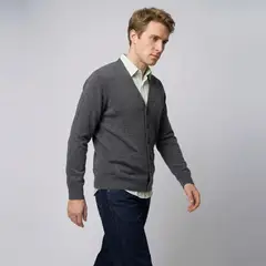 SAVILLE ROW - Cárdigan Liso Abotonado Lana Merino