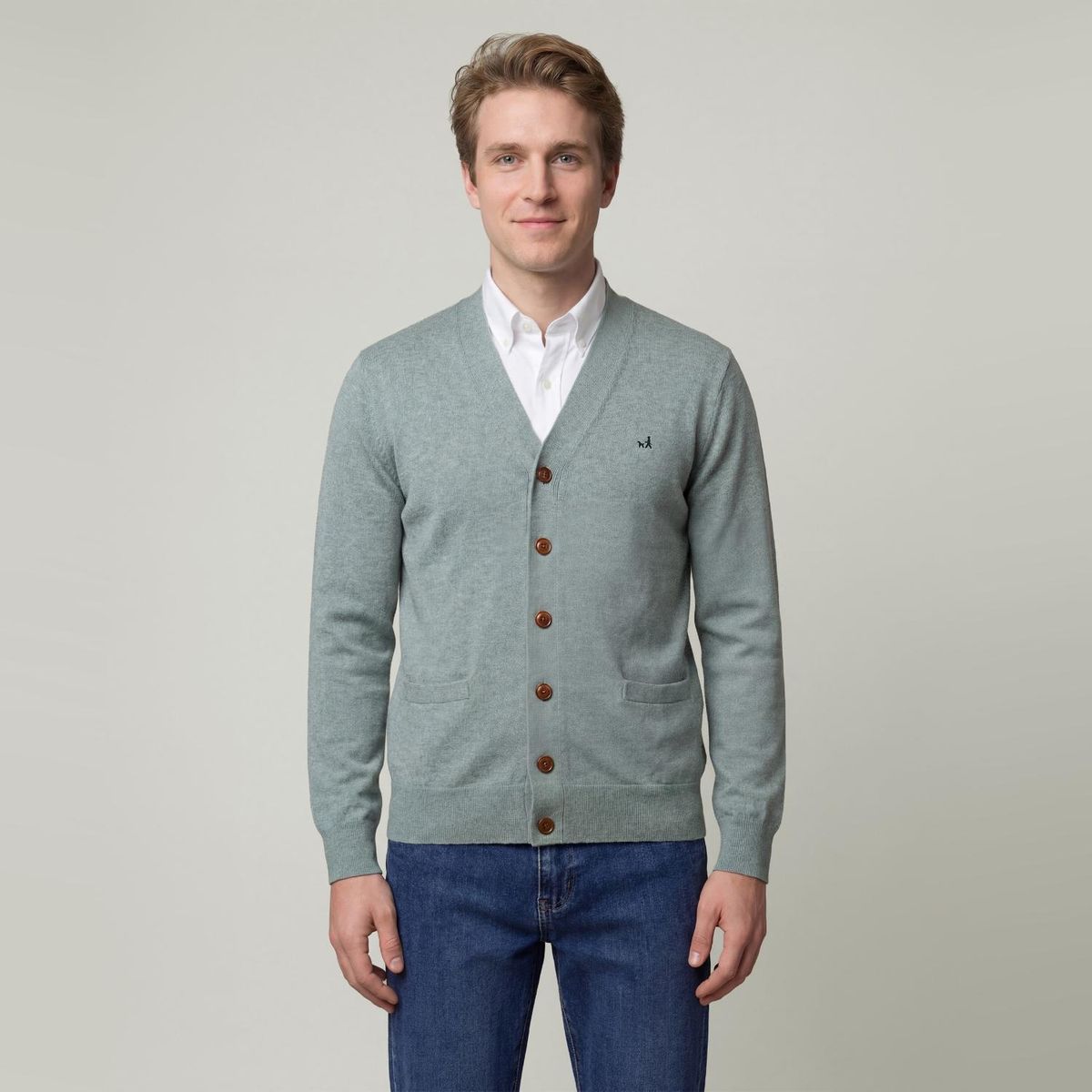 SAVILLE ROW - Cárdigan Liso Abotonado Lana Merino Saville Row