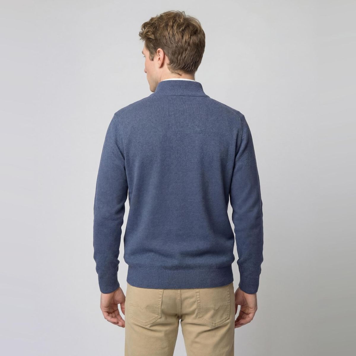 SAVILLE ROW - Sweater Medio Cierre Lana Merino Algodón Saville Row
