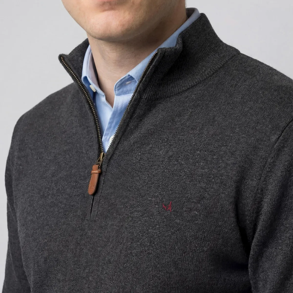 SAVILLE ROW - Sweater Medio Cierre Lana Merino Algodón Saville Row
