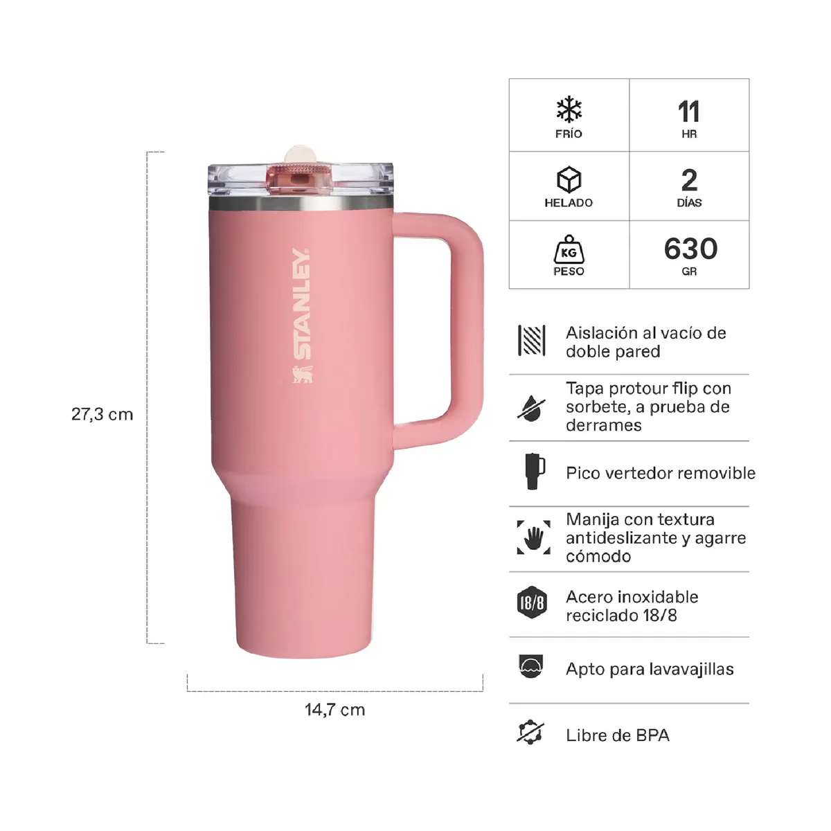 STANLEY - Vaso Térmico Quencher 1.18 Lt Protour Stanley