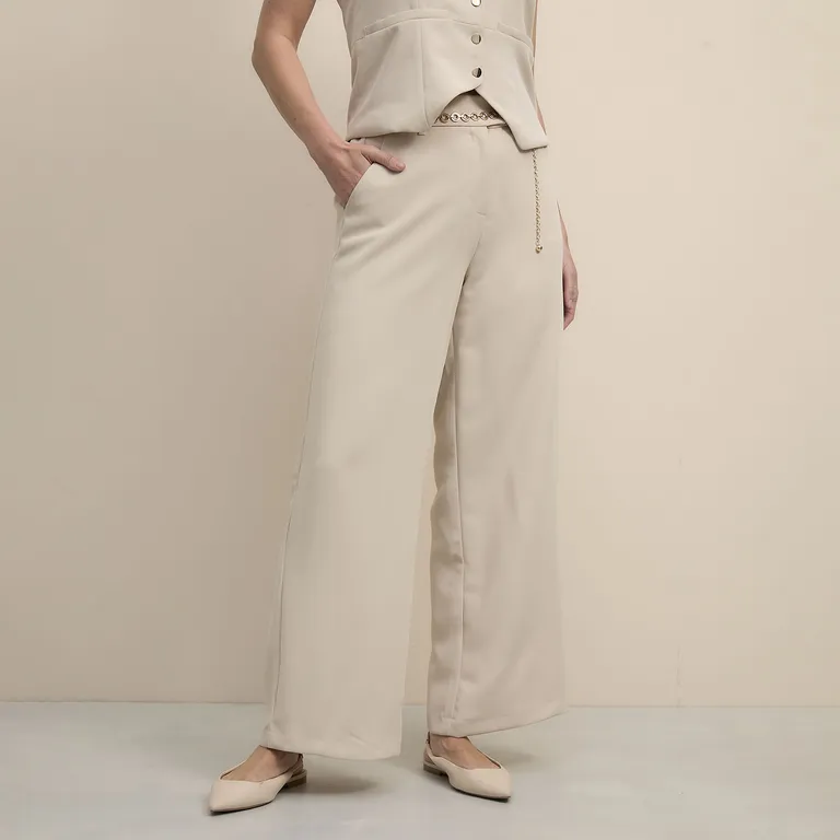 Pantalón Palazzo Tiro Medio Mujer