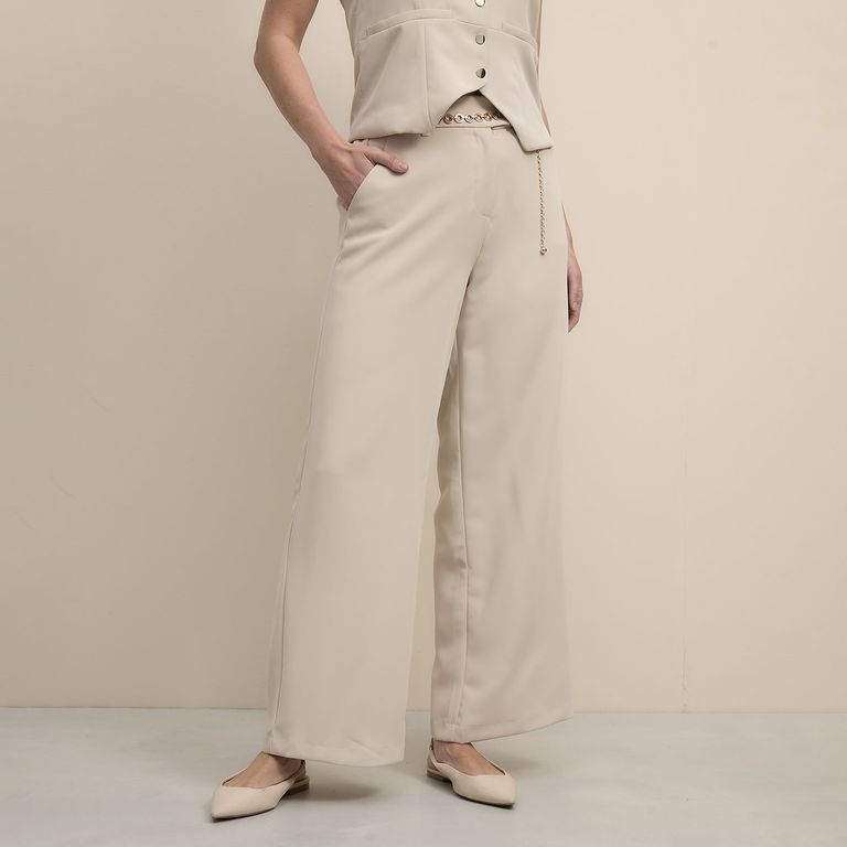 Pantalón Palazzo Tiro Medio Mujer