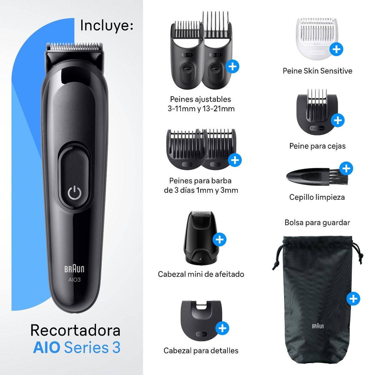 BRAUN - Cortapelos 10 En 1 Multi AIO3560 Braun