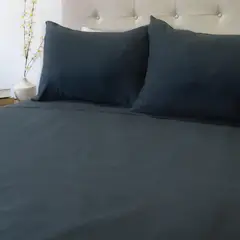 DORAL - Juego De Sábanas Lisas Negro King